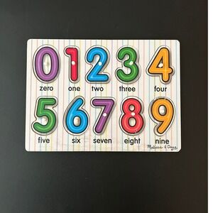 Melissa & Doug Lift & See Peg Puzzle Numbers 0-9 Wooden Educational Toy 3273